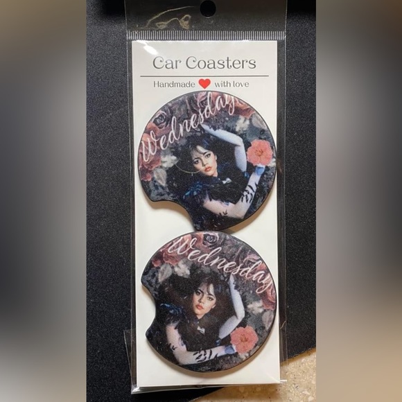 Car Coasters 2pack- Wednesday Adams - Picture 1 of 2